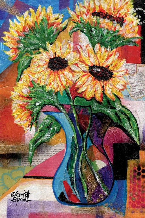 Sunflowers For Antonio by Everett Spruill wall art