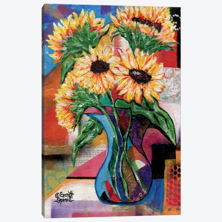Sunflowers For Antonio Canvas Print #EVR177} by Everett Spruill Canvas Art Print