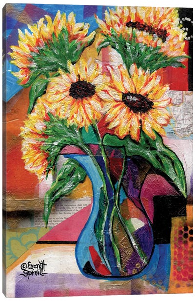 Sunflowers For Antonio Canvas Art Print - Everett Spruill