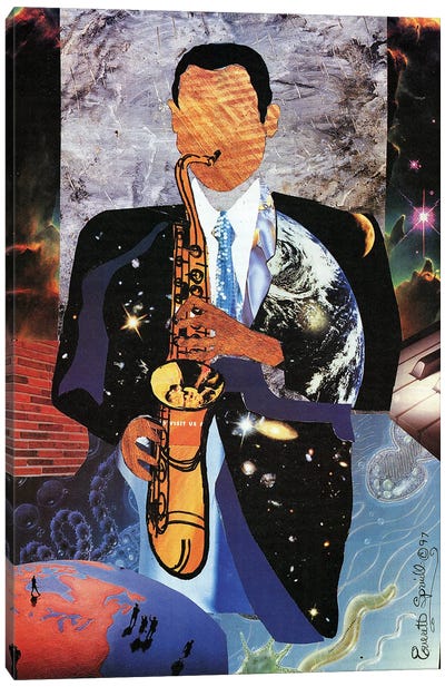 Universal Sax Canvas Art Print - Everett Spruill