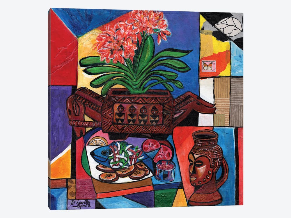 Still Life With Aduno Koro And Kuba Cup by Everett Spruill 1-piece Canvas Wall Art