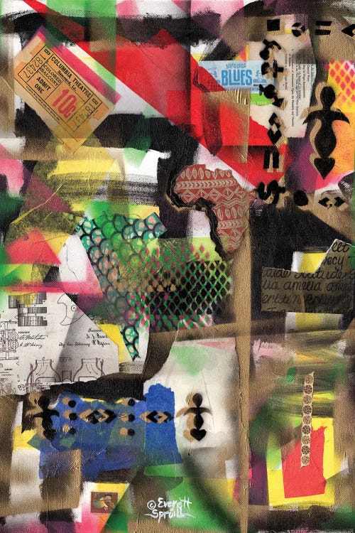 Afro Collage - A by Everett Spruill wall art