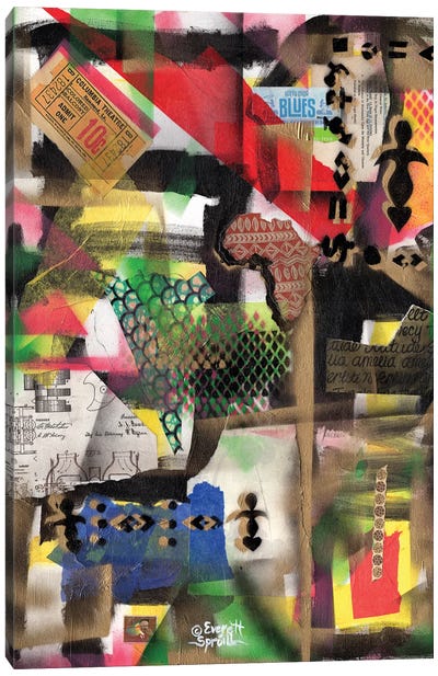 Afro Collage - A Canvas Art Print - Everett Spruill