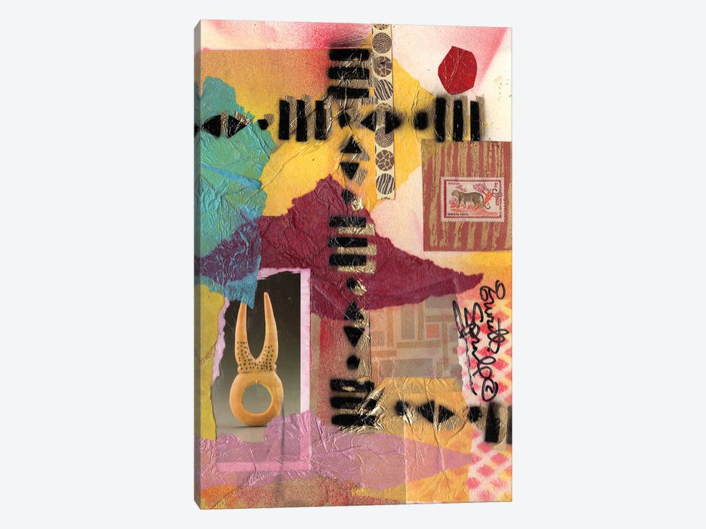 Afro Collage - J by Everett Spruill 1-piece Canvas Art Print