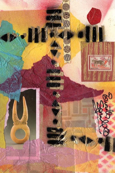 African Heritage: Afro Collage - J by Everett Spruill