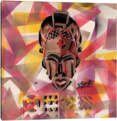 Tikar Mask From Cameroon Canvas Art Print - Everett Spruill