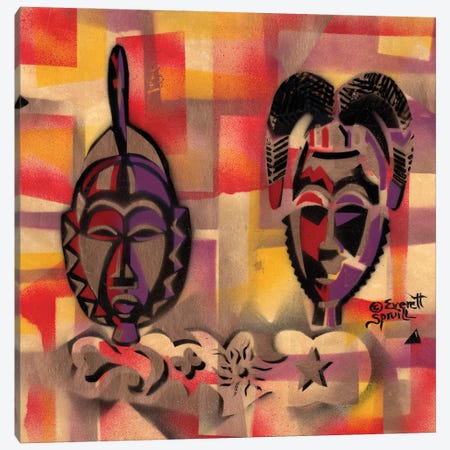 Two Masks Canvas Print #EVR47} by Everett Spruill Canvas Print