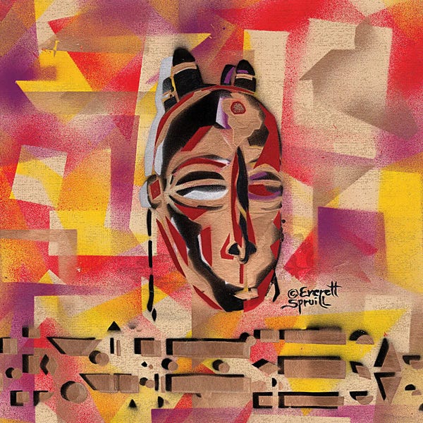 Everett Spruill: Fang Mask - Silver by Everett Spruill