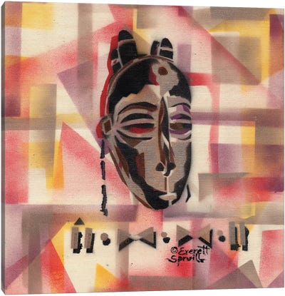 Fang Mask Canvas Art Print - Everett Spruill