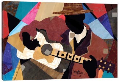 Memphis Blues Canvas Art Print - Contemporary Collage
