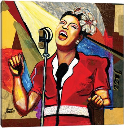 Billie Holiday Canvas Art Print - Jazz Art