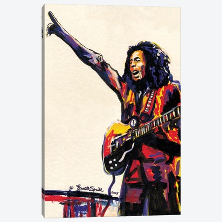Bob Marley - One Love Canvas Print #EVR61} by Everett Spruill Canvas Artwork