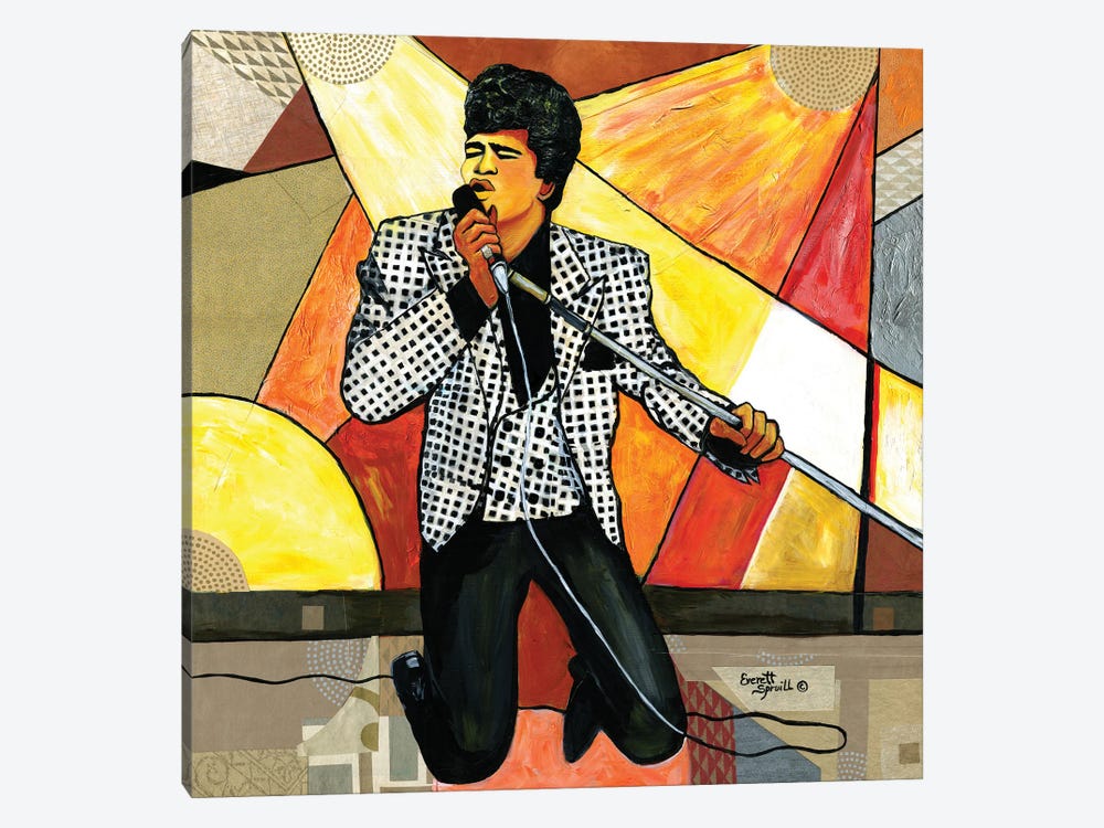 The Godfather Of Soul - James Brown by Everett Spruill 1-piece Canvas Print