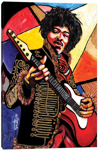 Jimi Hendrix Canvas Art Print - Everett Spruill