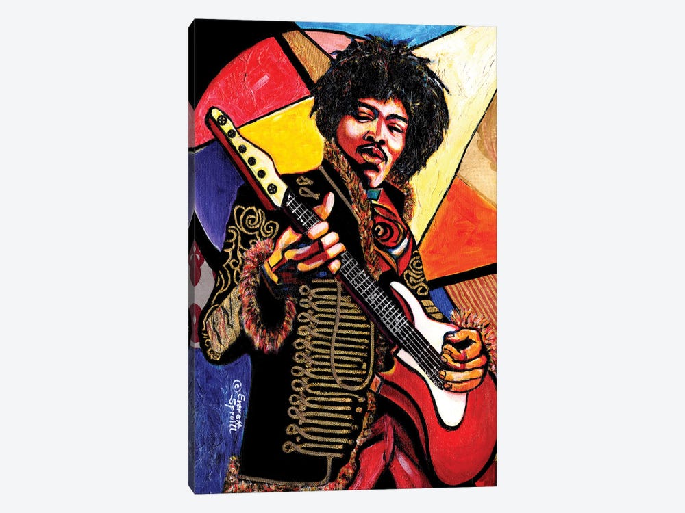 Jimi Hendrix by Everett Spruill 1-piece Canvas Print