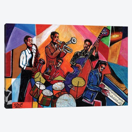 Legends Of Jazz Canvas Print #EVR71} by Everett Spruill Canvas Print