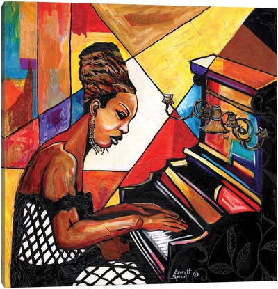 Nina Simone Canvas Art Print - Colorful Art