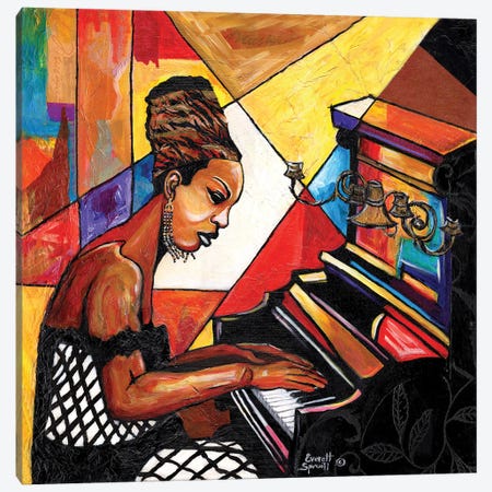 Nina Simone Canvas Print #EVR76} by Everett Spruill Canvas Art