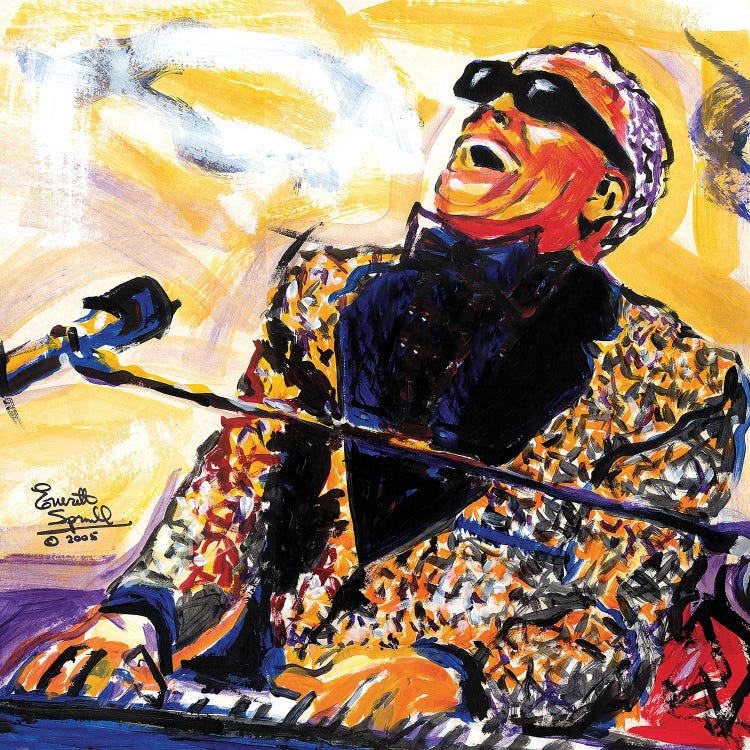 Ray Charles by Everett Spruill wall art