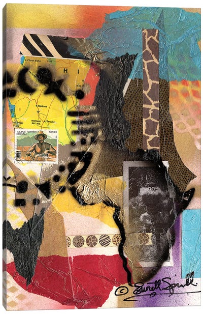 Afro Collage - K Canvas Art Print - Everett Spruill