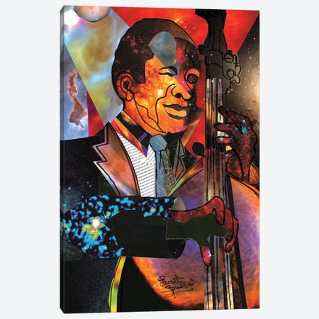 Astro Bassist Canvas Print #EVR89} by Everett Spruill Canvas Art
