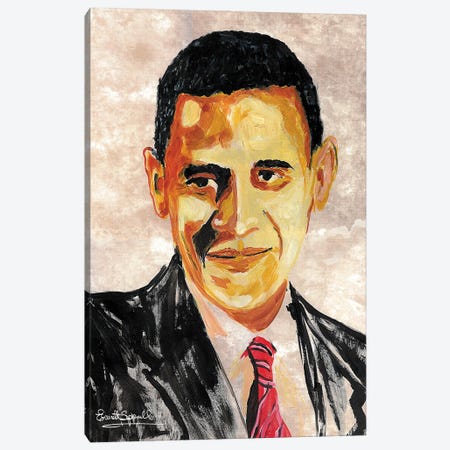 Barack Obama (44th President) Canvas Print #EVR90} by Everett Spruill Canvas Art Print