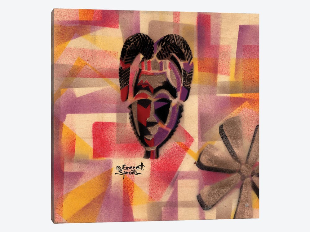 Yaure Mask And Wisdom by Everett Spruill 1-piece Canvas Artwork