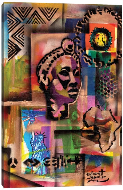 Benin Queen Mother Canvas Art Print - African Heritage Art