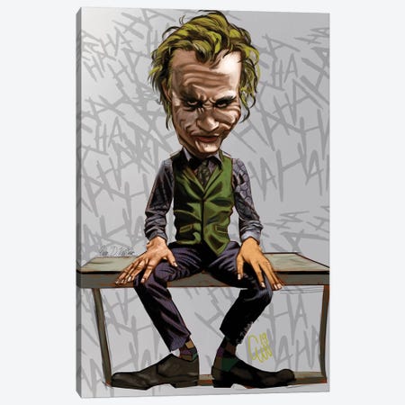 Joker Heath Canvas Print #EVW25} by Evan Williams Canvas Wall Art