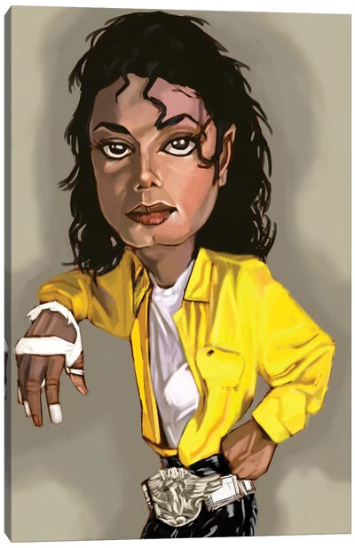 MJ Canvas Art Print - Caricature Art