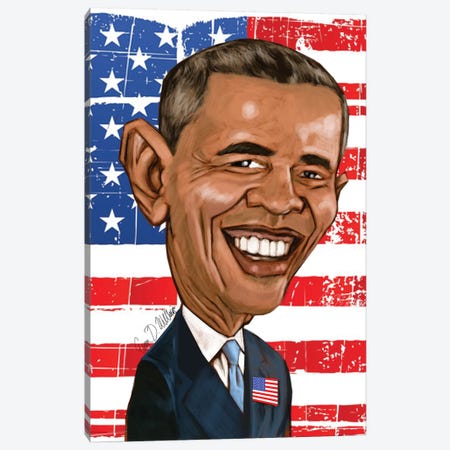 Obama Canvas Print #EVW36} by Evan Williams Art Print