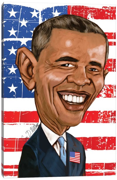 Obama Canvas Art Print - Evan Williams