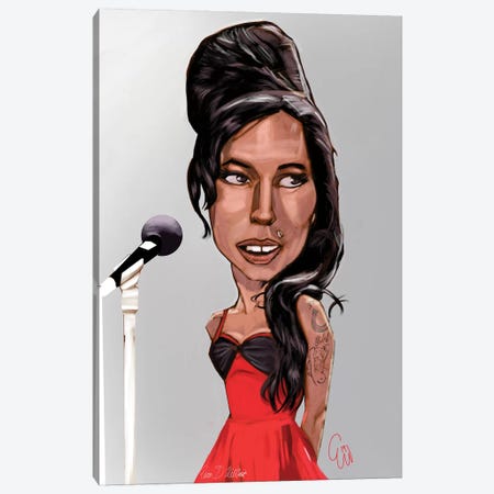 Amy Winehouse Canvas Print #EVW3} by Evan Williams Canvas Print