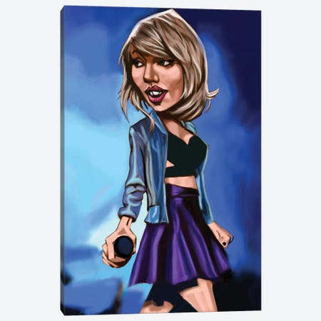 Taylor Swift Canvas Print #EVW46} by Evan Williams Canvas Wall Art