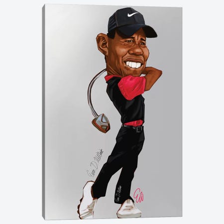 Tiger Woods Canvas Print #EVW49} by Evan Williams Canvas Print