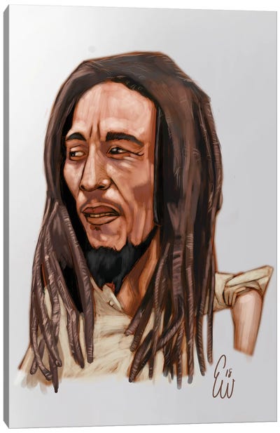 B. Marley Canvas Art Print - Caricature Art