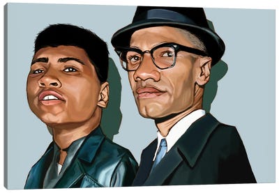 Ali And X Canvas Art Print - Muhammad Ali