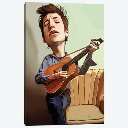Bob Dylan Canvas Print #EVW83} by Evan Williams Canvas Art Print