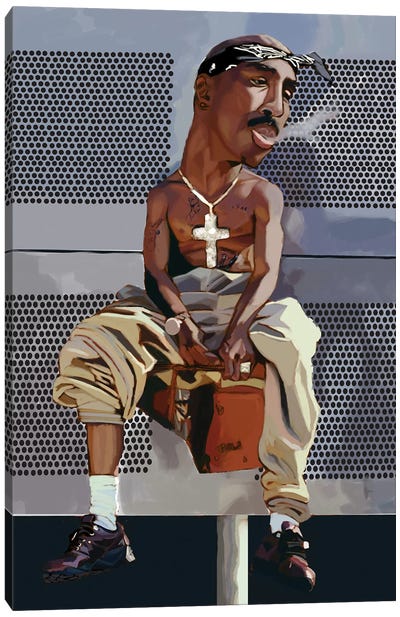 2Pac Remix Canvas Art Print - Tupac Shakur