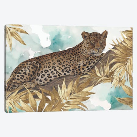Golden Leopard  Canvas Print #EWA100} by Eva Watts Canvas Artwork