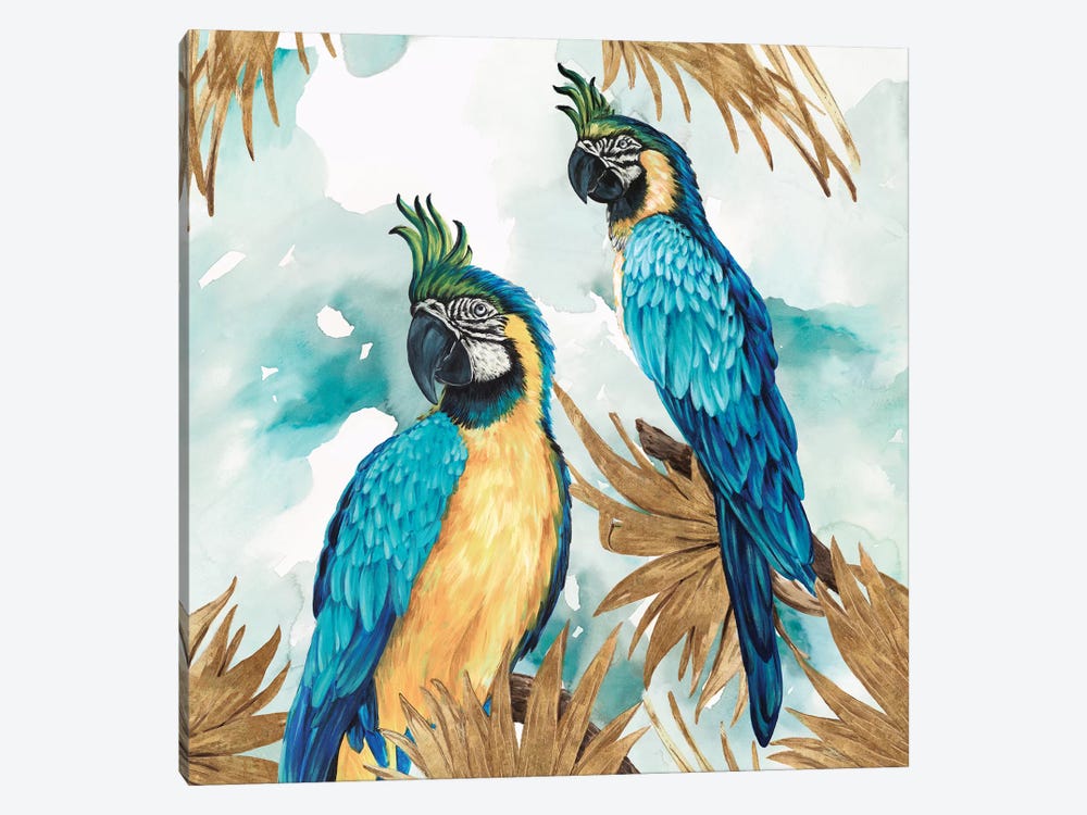 Golden Parrots by Eva Watts 1-piece Canvas Wall Art
