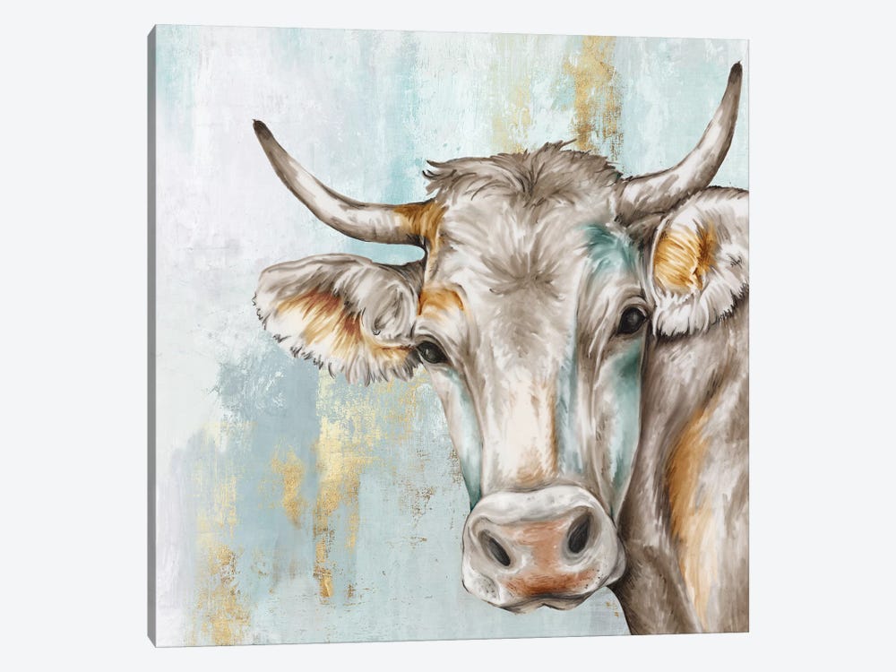 Headstrong Cow by Eva Watts 1-piece Canvas Artwork
