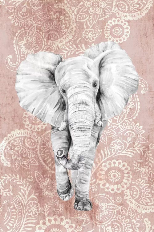 Pink Paisley Elephant  by Eva Watts wall art