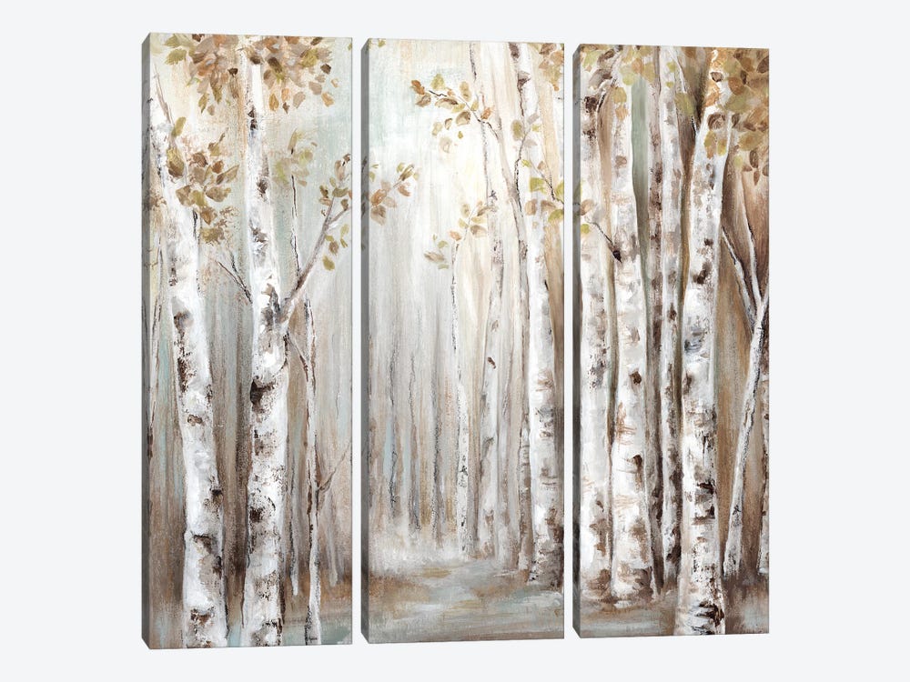 Sunset Birch Forest III  by Eva Watts 3-piece Canvas Artwork