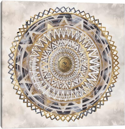 Golden Medallion  Canvas Art Print - Mandala Art