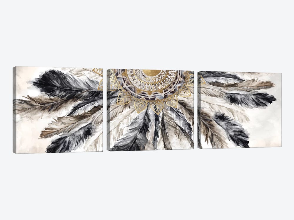 Necklace of Feathers I  by Eva Watts 3-piece Art Print