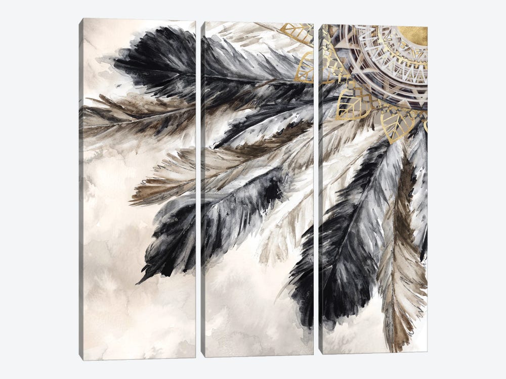 Necklace of Feathers II  3-piece Canvas Artwork