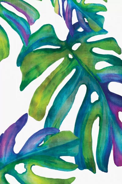 Monsteras: Colorful Leaves IV by Eva Watts