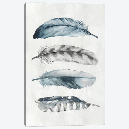 Indigo Feathers I  Canvas Print #EWA184} by Eva Watts Canvas Print