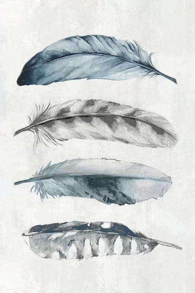 Eva Watts: Indigo Feathers I  by Eva Watts